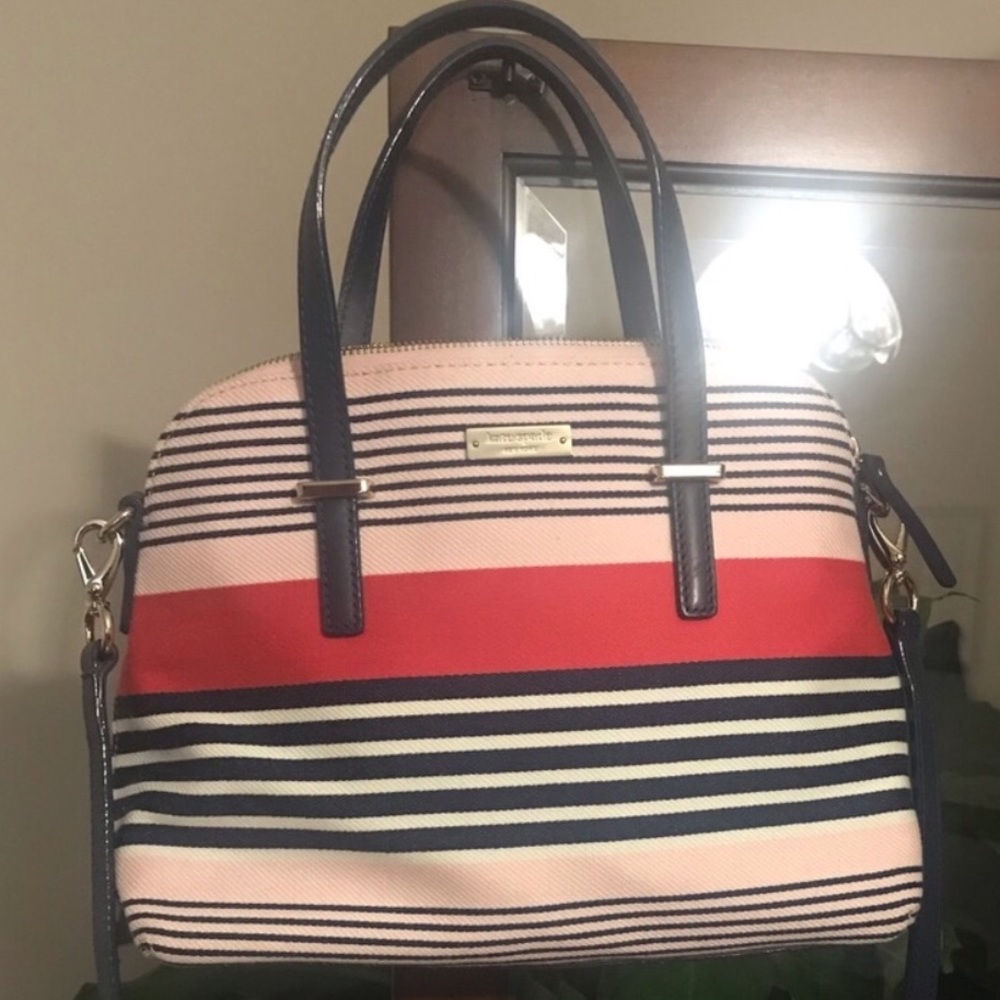 Kate Spade Canvas Striped Dome Satchel